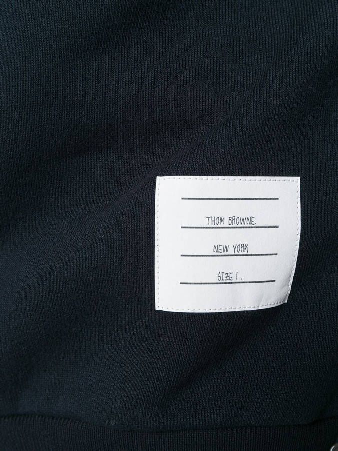 Thom Browne Center-Back Stripe Loopback Knit Crewneck Pullover Blauw