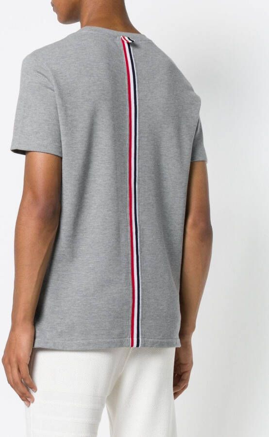 Thom Browne T-shirt met RWB-streep Grijs
