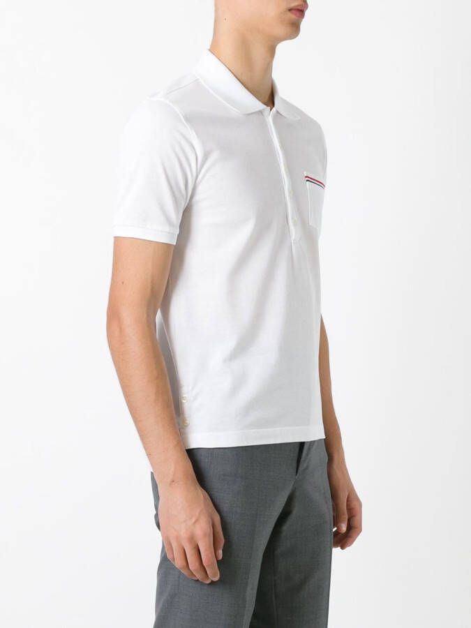 Thom Browne chest pocket polo shirt Wit