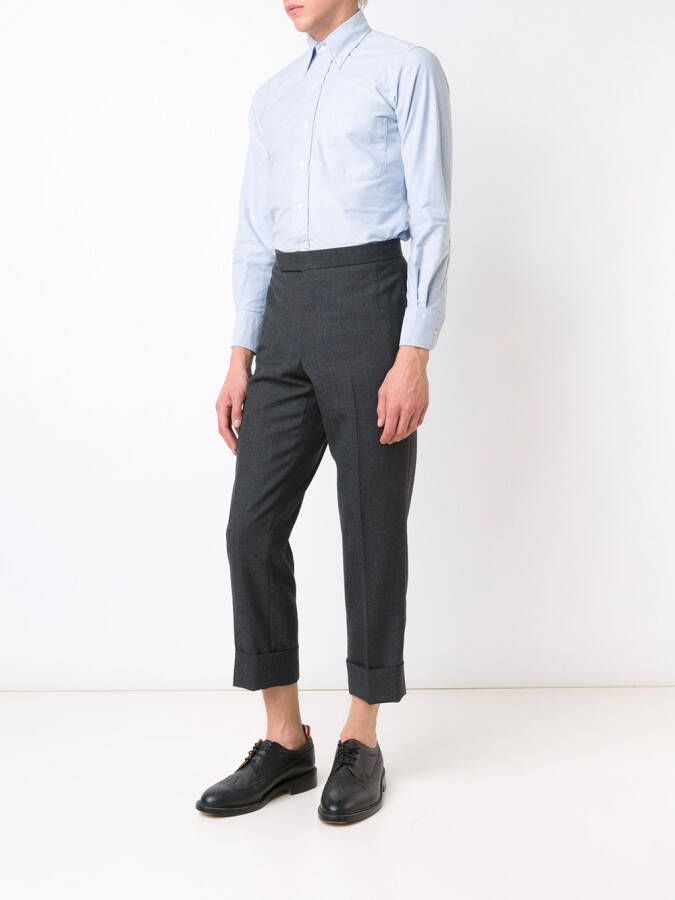 Thom Browne Classic L s Bd Pc Shirt With Cf Grosgrain Placket In Oxford Blauw