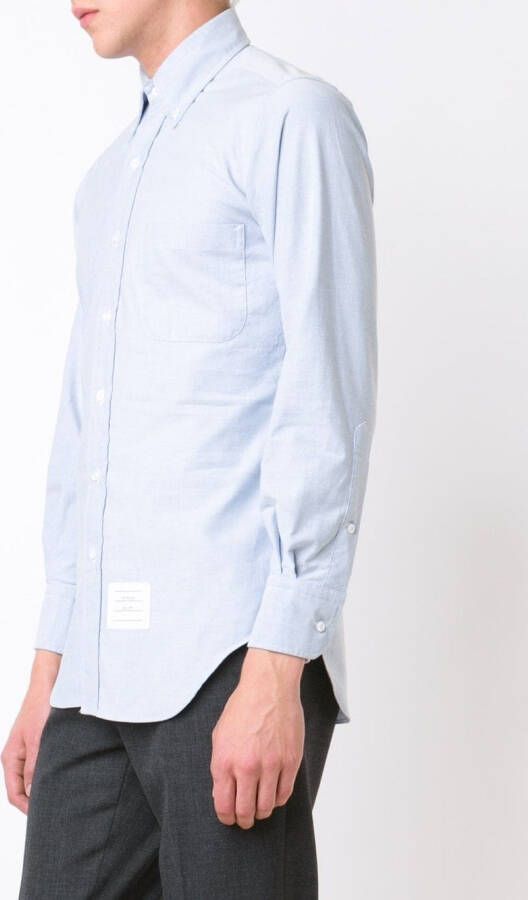 Thom Browne Classic L s Bd Pc Shirt With Cf Grosgrain Placket In Oxford Blauw