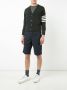 Thom Browne Classic Short V-Neck Cardigan With White 4-Bar Stripe In Cashmere Grijs - Thumbnail 2