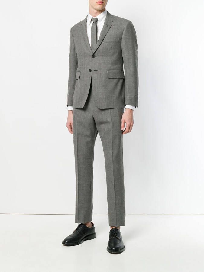 Thom Browne Classic Suit With Tie In 2ply Fresco Grijs