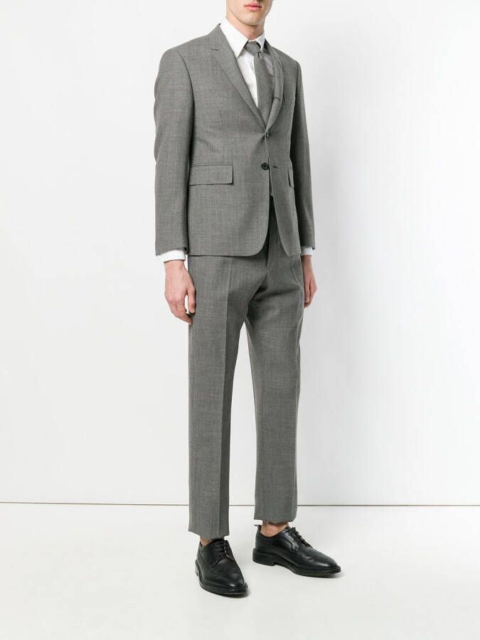 Thom Browne Classic Suit With Tie In 2ply Fresco Grijs