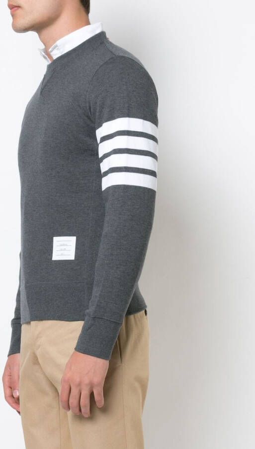 Thom Browne Classic Sweatshirt With Engineered 4-Bar In Classic Loop Back Grijs
