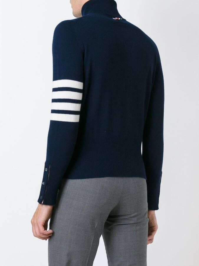 Thom Browne 4-Bar gestreepte kasjmier coltrui Blauw