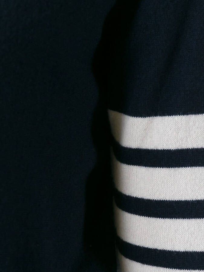 Thom Browne 4-Bar gestreepte kasjmier coltrui Blauw