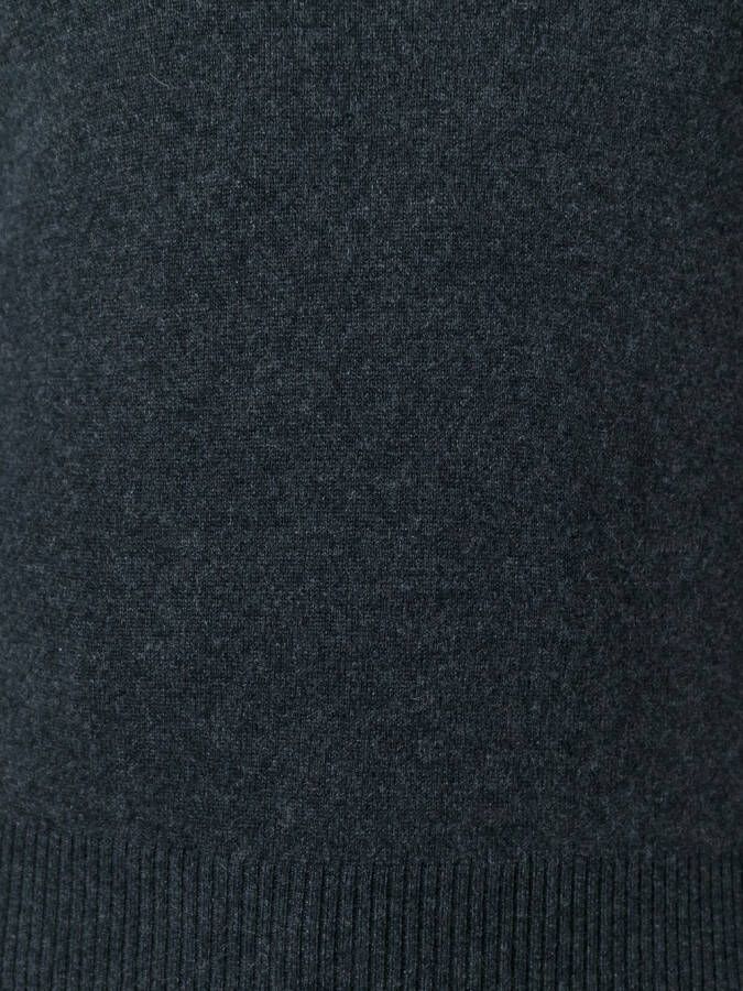 Thom Browne Crewneck Pullover With 4-Bar Stripe In Dark Grey Cashmere Grijs