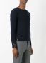 Thom Browne Crewneck Pullover With 4-Bar Stripe In Navy Merino Blauw - Thumbnail 3