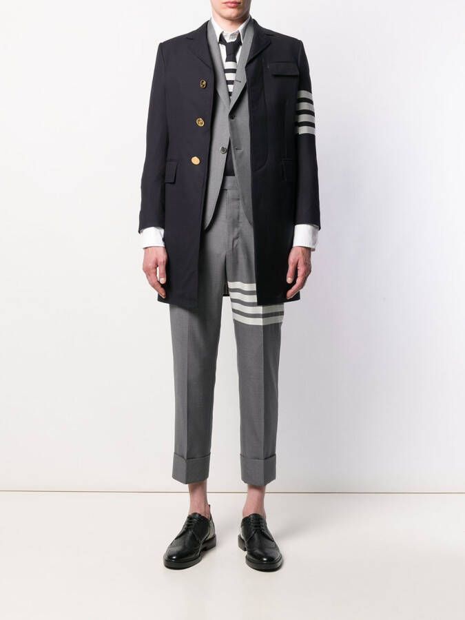 Thom Browne Effen mantel Blauw