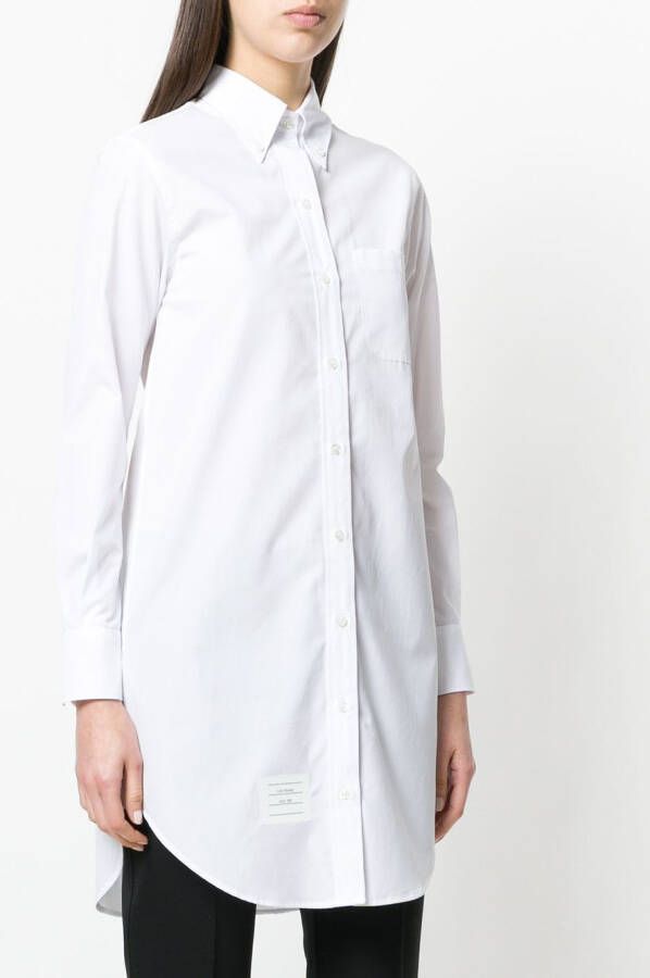 Thom Browne elongated button-down shirt Wit