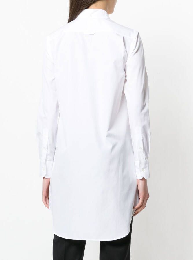 Thom Browne elongated button-down shirt Wit