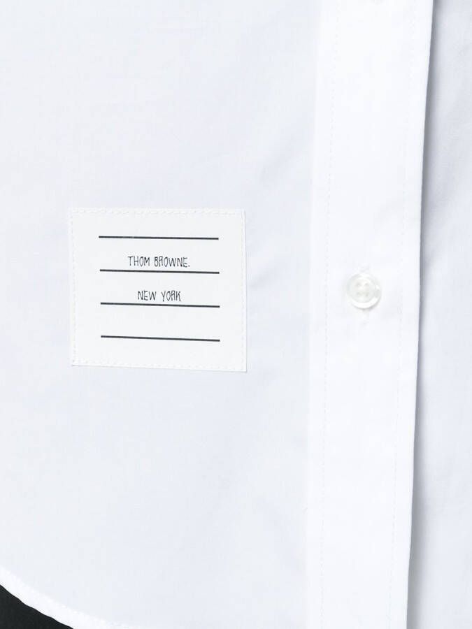 Thom Browne elongated button-down shirt Wit