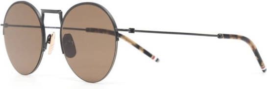 Thom Browne Eyewear Zonnebril met rond montuur Zwart