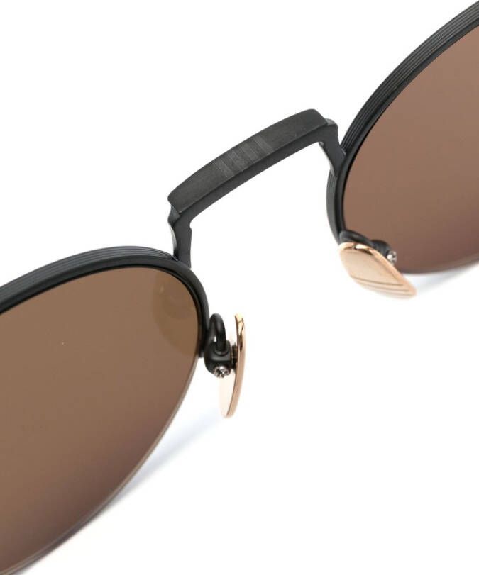 Thom Browne Eyewear Zonnebril met rond montuur Zwart