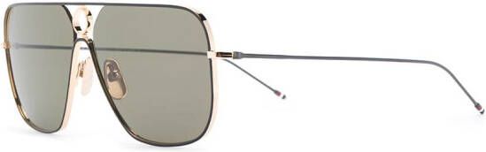 Thom Browne Eyewear Zonnebril met piloten montuur Zwart