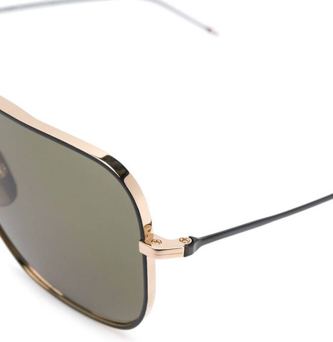 Thom Browne Eyewear Zonnebril met piloten montuur Zwart