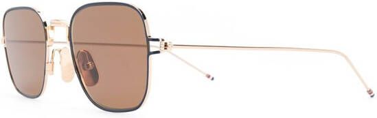 Thom Browne Eyewear Zonnebril met vierkant montuur Goud