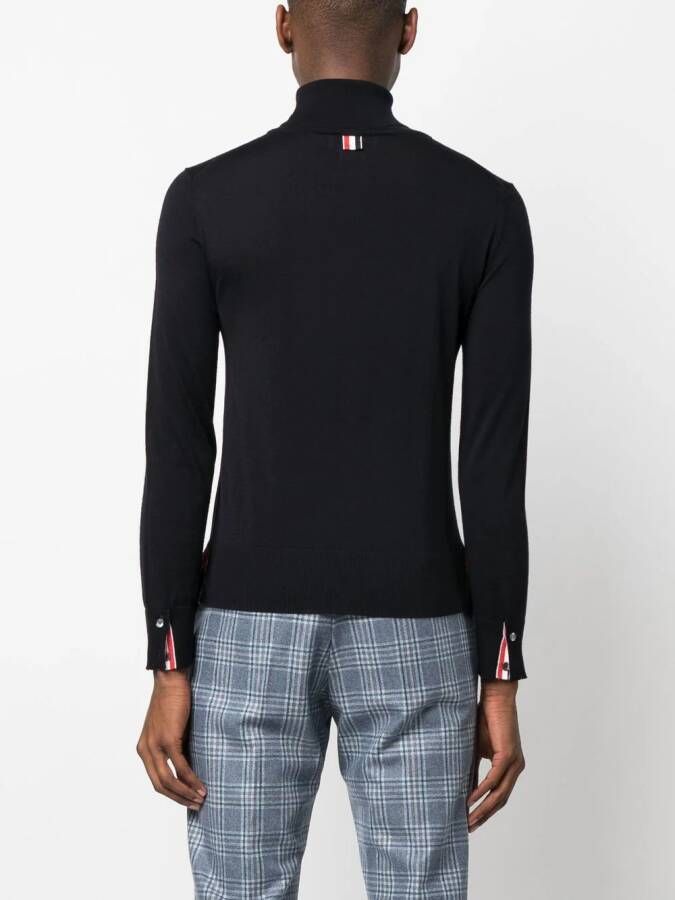 Thom Browne Fijngebreide coltrui Blauw