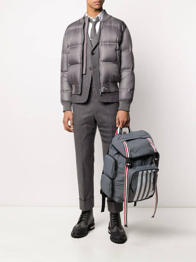 Thom Browne 4-Bar blazer met enkele rij knopen Grijs