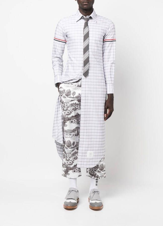 Thom Browne Geruit overhemd Grijs