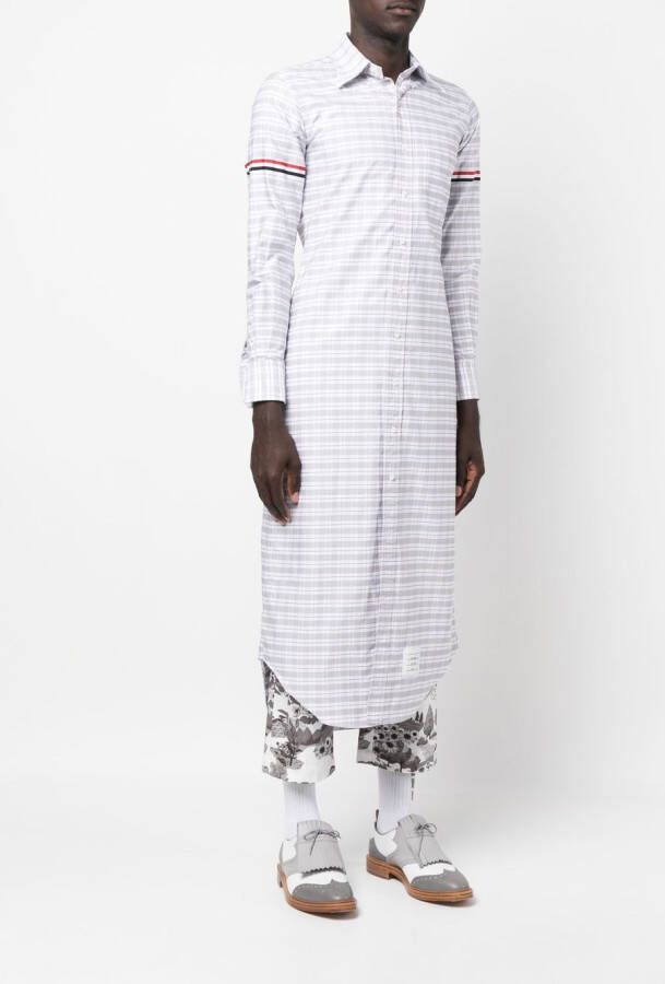 Thom Browne Geruit overhemd Grijs