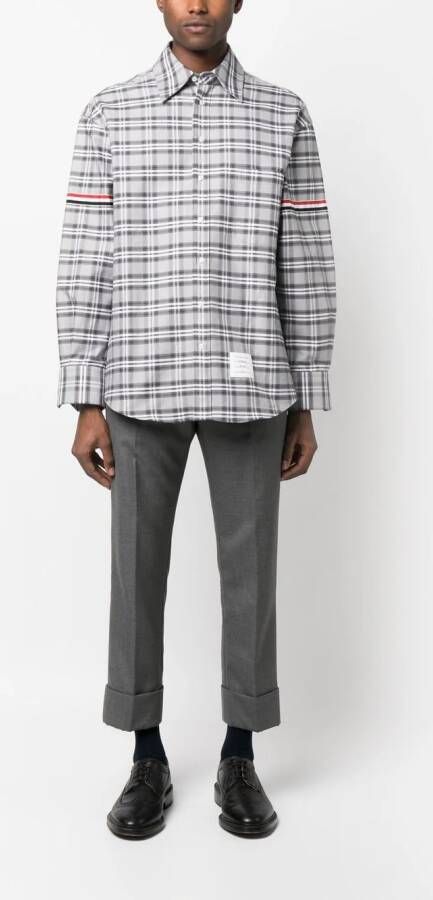 Thom Browne Geruit overhemd Grijs