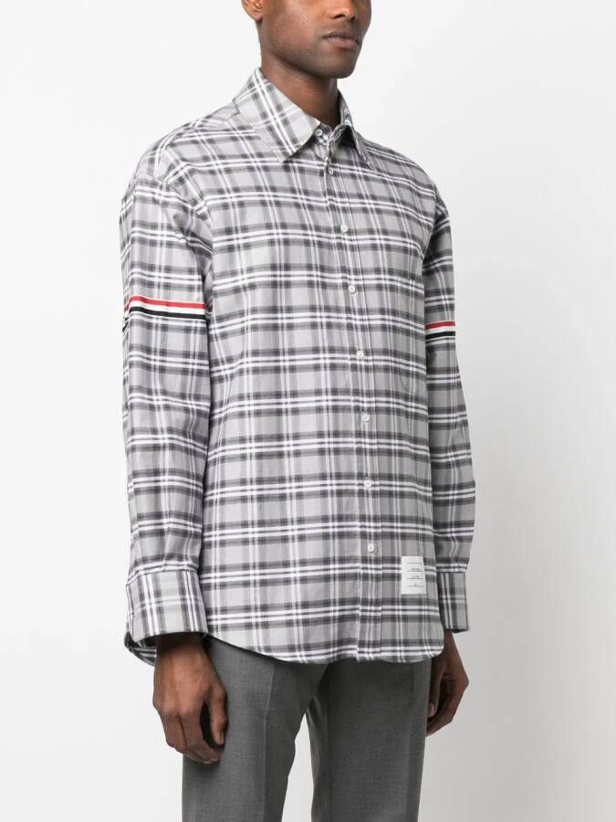 Thom Browne Geruit overhemd Grijs