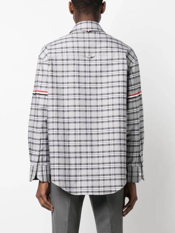 Thom Browne Geruit overhemd Grijs