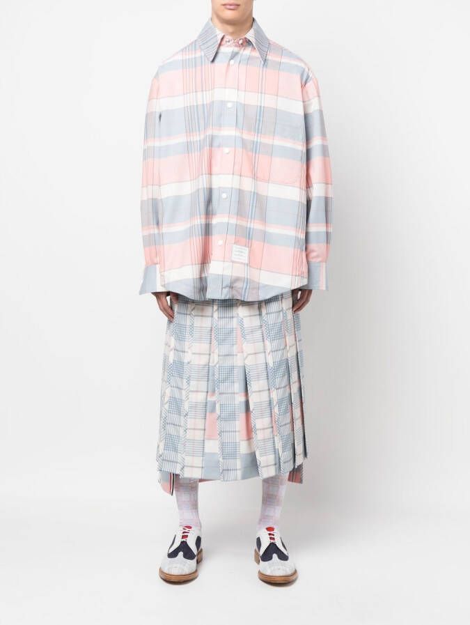 Thom Browne Geruit overhemd Roze
