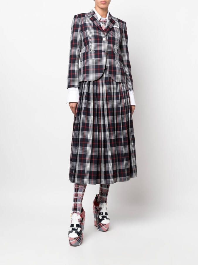 Thom Browne Geruite plooirok Blauw