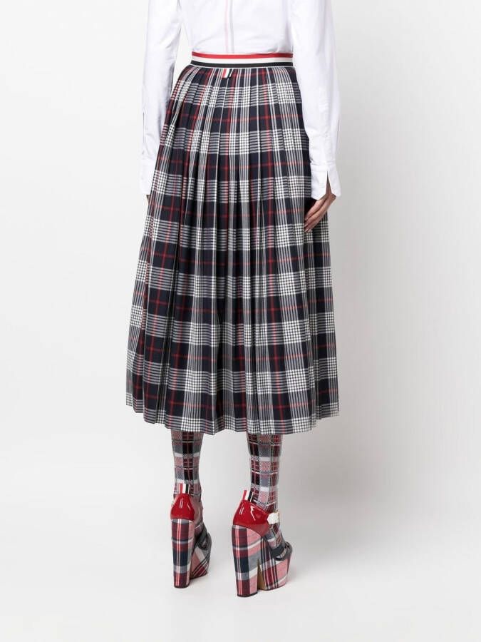 Thom Browne Geruite plooirok Blauw