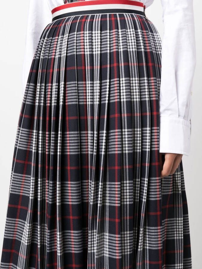 Thom Browne Geruite plooirok Blauw