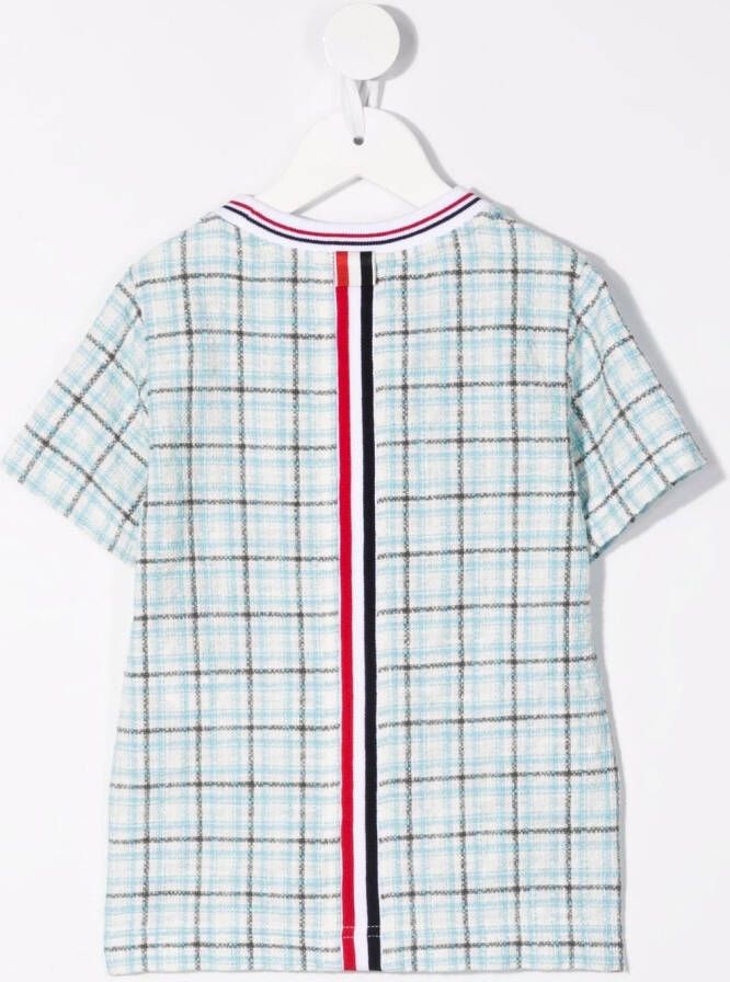 Thom Browne Kids Geruite rok Blauw