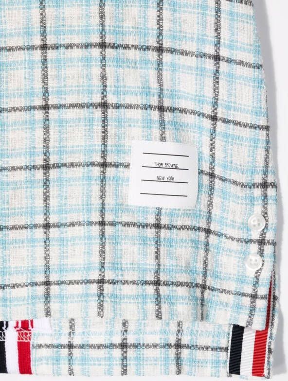 Thom Browne Kids Geruite rok Blauw