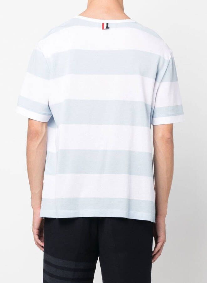 Thom Browne Gestreept T-shirt Blauw