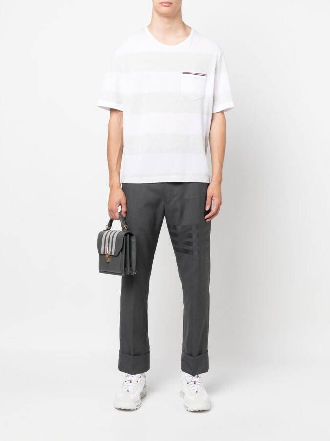 Thom Browne Gestreept T-shirt Grijs