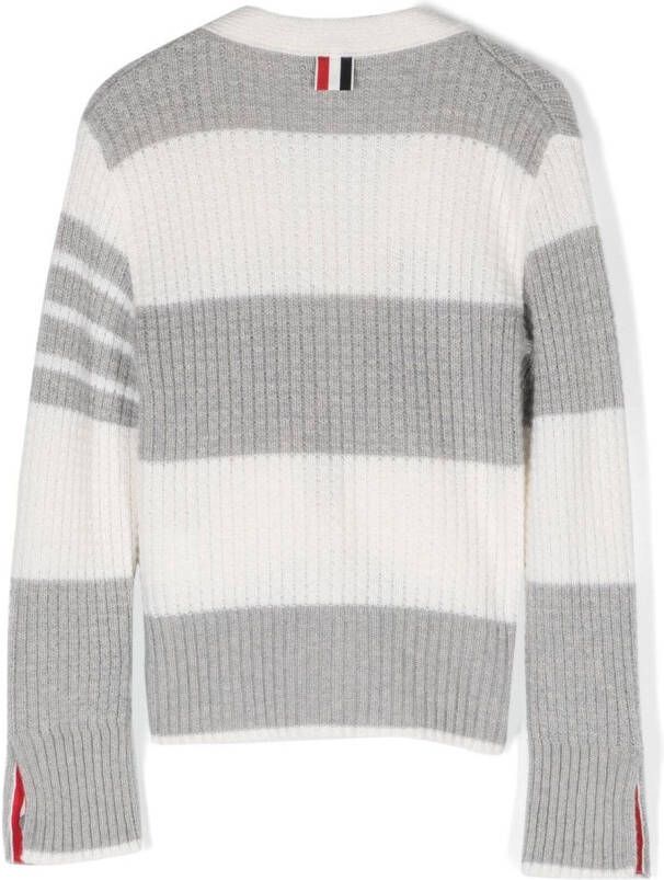 Thom Browne Kids Gestreept vest Grijs