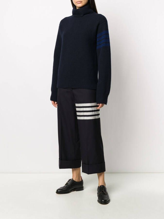 Thom Browne Gestreepte coltrui Blauw