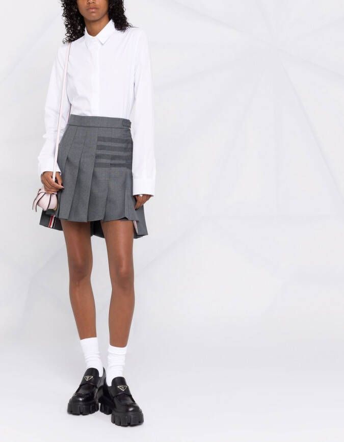 Thom Browne Gestreepte mini-plooirok Grijs