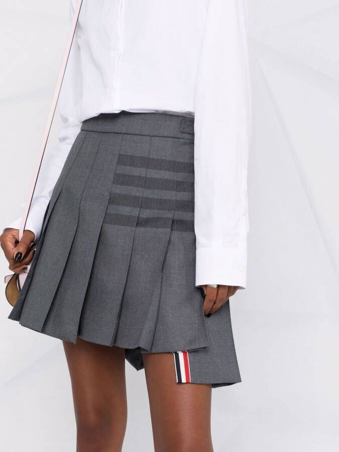 Thom Browne Gestreepte mini-plooirok Grijs