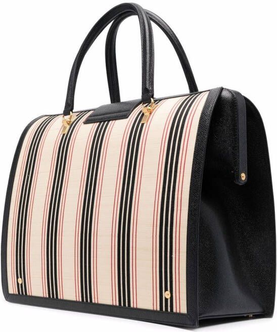 Thom Browne Gestreepte shopper Wit