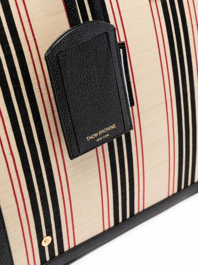 Thom Browne Gestreepte shopper Wit