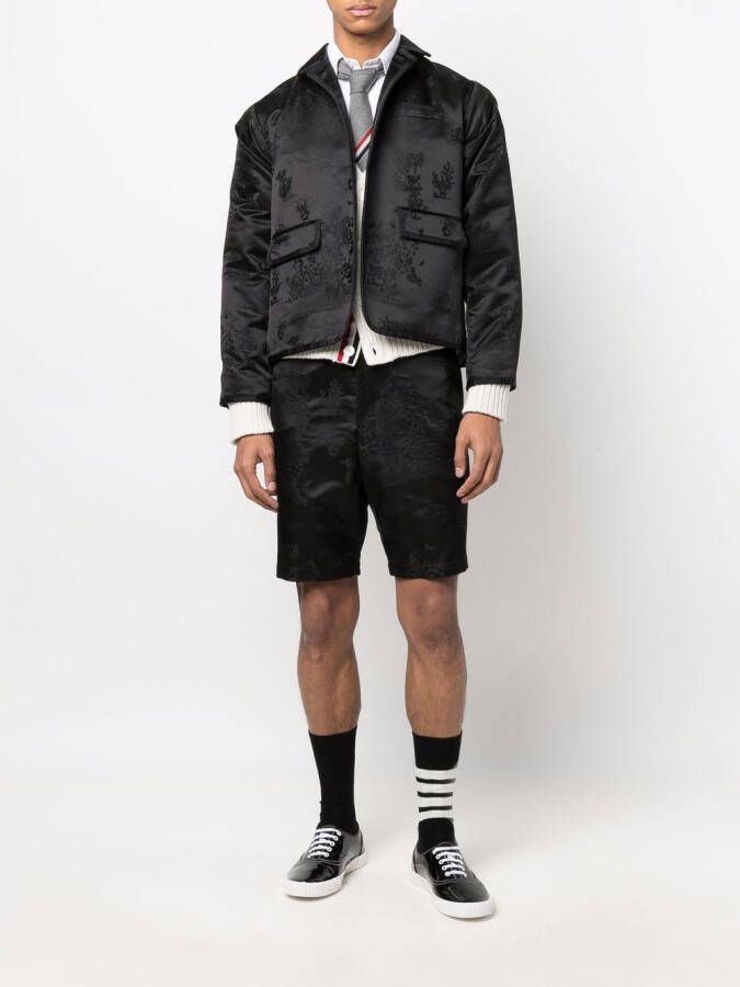 Thom Browne Gestreepte shorts Zwart
