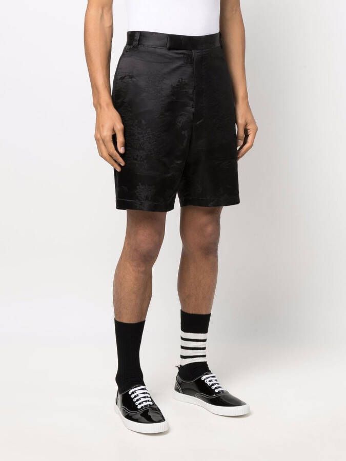 Thom Browne Gestreepte shorts Zwart