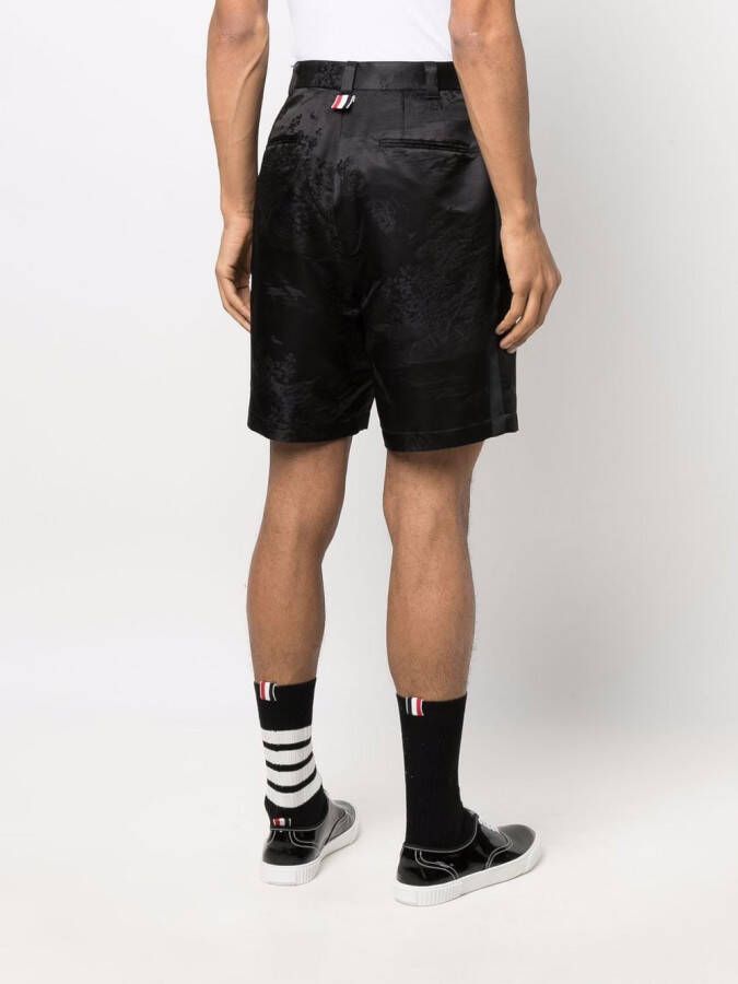 Thom Browne Gestreepte shorts Zwart