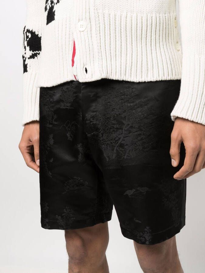 Thom Browne Gestreepte shorts Zwart