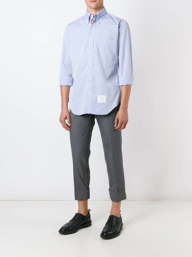 Thom Browne grosgrain placket shirt Blauw