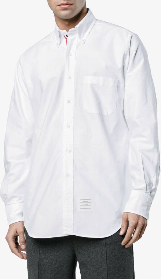 Thom Browne grosgrain placket shirt Wit