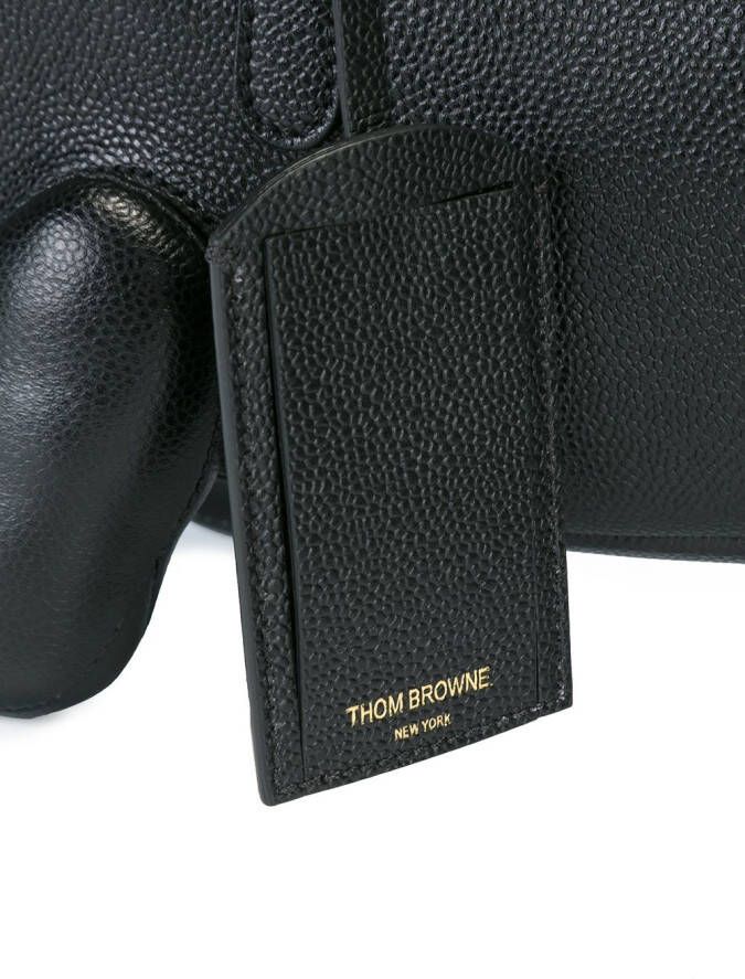 Thom Browne Hector Bag In Black Pebble Grain Leather Zwart